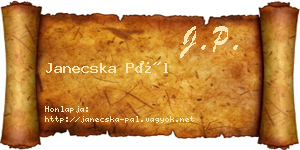 Janecska Pál névjegykártya